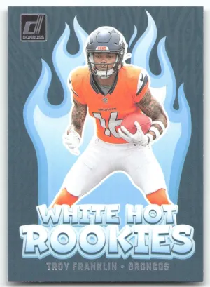 Troy Franklin 2024 Donruss White Hot Rookies Denver Broncos