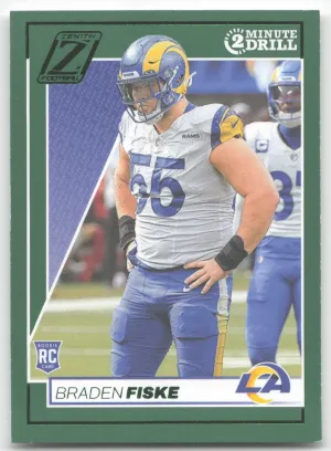 Braden Fiske Rookie 2024 Panini Zenith Two Minute Drill Los Angeles Rams