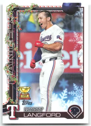 Wyatt Langford 2025 Topps Holiday Texas Rangers