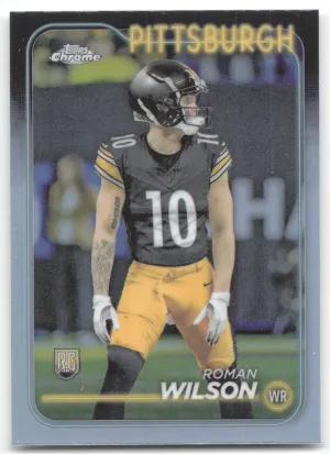 Roman Wilson Rookie 2024 Topps Chrome Refractor Pittsburgh Steelers