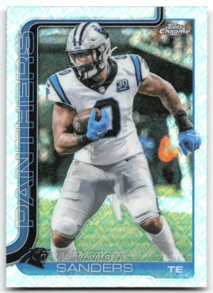 Ja'Tavion Sanders 2025 Topps Chrome Topps Logo Refractor Carolina Panthers