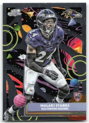 Malaki Starks Rookie 2025 Topps Chrome Cosmic Baltimore Ravens