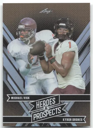 Michael Vick / Kyron Drones 2024 Leaf Heroes & Prospects Virginia Tech Hokies
