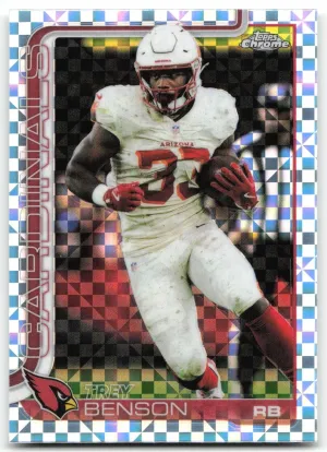 Trey Benson 2025 Topps Chrome X-Fractor Arizona Cardinals
