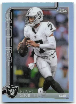 Geno Smith 2025 Topps Chrome Refractor Las Vegas Raiders