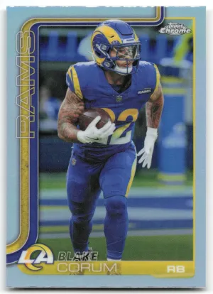 Blake Corum 2025 Topps Chrome Refractor Los Angeles Rams