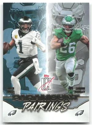 Saquon Barkley Jalen Hurts 2025 Topps Signature Class Paramount Pairings Eagles