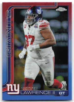 Dexter Lawrence II 2025 Topps Chrome Red White and Blue Refractor Giants