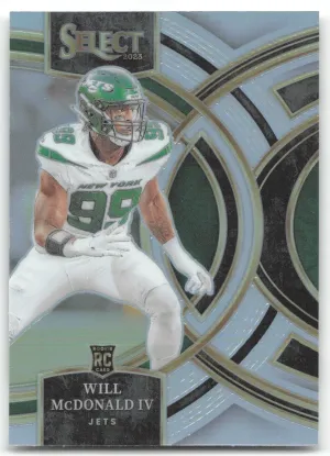Will McDonald IV 2023 Panini Select Silver Prizms New York Jets