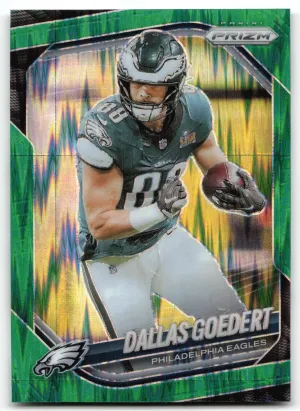 Dallas Goedert 2025 Panini Prizm Green Flash Philadelphia Eagles