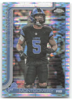 David Montgomery 2025 Topps Chrome Pulsar Refractor Detroit Lions