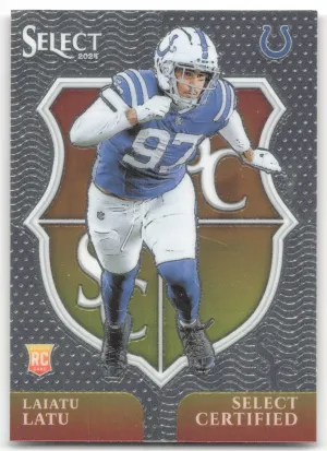 Laiatu Latu 2024 Panini Select Select Certified Rookies Indianapolis Colts