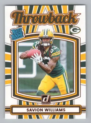 Savion Williams 2025 Donruss Rated Rookies Throwback Packers