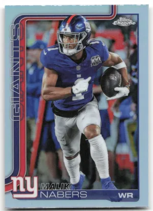 Malik Nabers 2025 Topps Chrome Refractor New York Giants