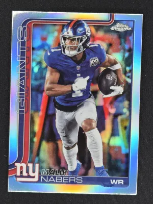 Malik Nabers 2025 Topps Chrome Refractor New York Giants