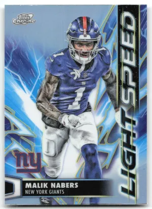 Malik Nabers 2025 Topps Chrome Cosmic Light Speed New York Giants
