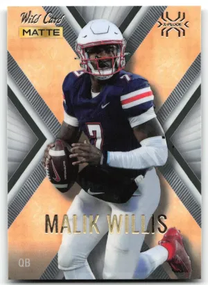 Malik Willis 2022 Wild Card Matte X-Plode White/Light Orange X Liberty Flames