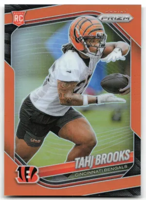 Tahj Brooks RC 2025 Panini Prizm Orange #/249 Cincinnati Bengals