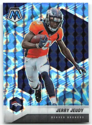 Jerry Jeudy 2021 Panini Mosaic Prizm Reactive Blue Denver Broncos