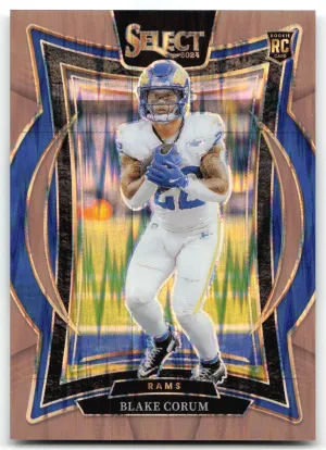 Blake Corum Rookie 2024 Panini Select Copper Prizm Shock #/299 Los Angeles Rams