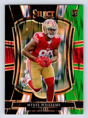Mykel Williams 49ers 2025 Panini Select Black and Green Prizm Shock