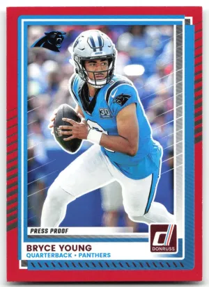 Bryce Young 2025 Donruss Press Proofs Red Carolina Panthers