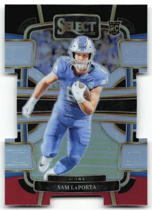 Sam LaPorta Rookie 2023 Panini Select Black and Red Prizms Die Cuts Lions