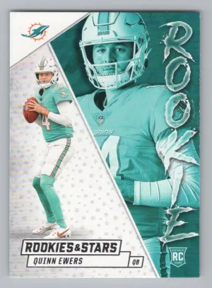 Quinn Ewers RC 2025 Panini Rookies & Stars Rookie Exclusive Miami Dolphins