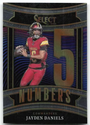 Jayden Daniels 2025 Panini Select Select Numbers Washington Commanders