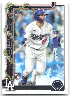 Dalton Rushing Rookie 2025 Topps Holiday Los Angeles Dodgers