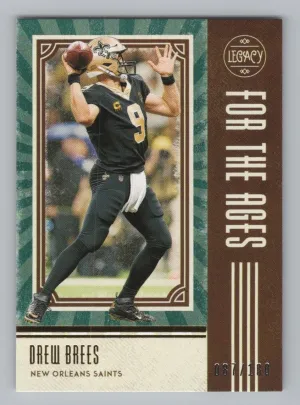 Drew Brees 2020 Panini Legacy For the Ages Green #/100 New Orleans Saints