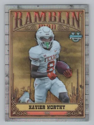 Xavier Worthy 2023 Bowman University Chrome Ramblin' Man Texas Longhorns
