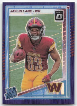Jaylin Lane Rookie 2025 Donruss Optic Purple Shock Washington Commanders