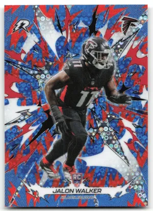 Jalon Walker 2025 Topps Resurgence Blue & Orange Spark Refractor Atlanta Falcons