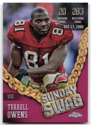 Terrell Owens 2024 Topps Chrome Sunday Swag Pink Refractor 49ers