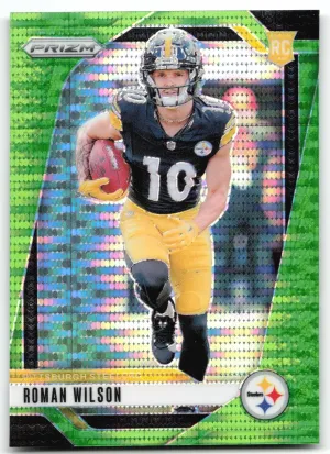 Roman Wilson Rookie 2024 Panini Prizm Neon Green Pulsar Pittsburgh Steelers
