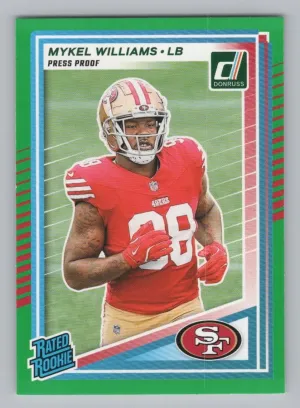Mykel Williams Rookie 2025 Donruss Press Proofs Green San Francisco 49ers