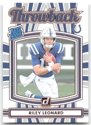 Riley Leonard Rookie 2025 Donruss Rated Rookies Throwback Indianapolis Colts