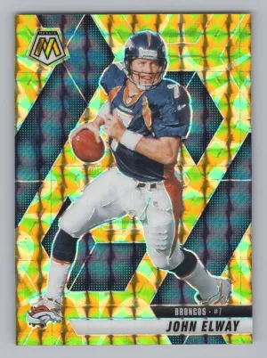 John Elway 2025 Panini Mosaic Mosaic Reactive Yellow Denver Broncos