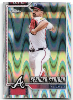 Spencer Strider 2026 Topps Chrome Raywave Refractors Miscut Atlanta Braves
