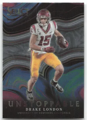 Drake London 2022 Panini Select Draft Picks Unstoppable Trojans