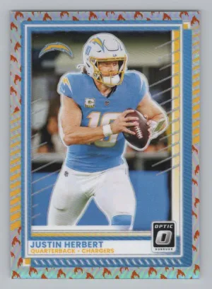 Justin Herbert 2025 Donruss Optic Fire Chargers
