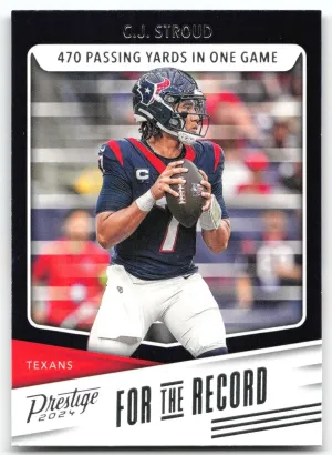 C.J. Stroud 2024 Panini Prestige For the Record Texans