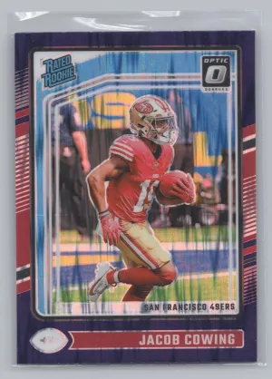 Jacob Cowing 2024 Donruss Optic Purple Shock 49ers