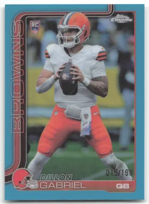Dillon Gabriel RC 2025 Topps Chrome Aqua Refractor #/199 Browns
