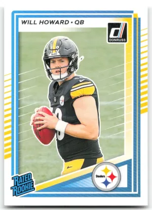Will Howard Rookie 2025 Donruss Pittsburgh Steelers