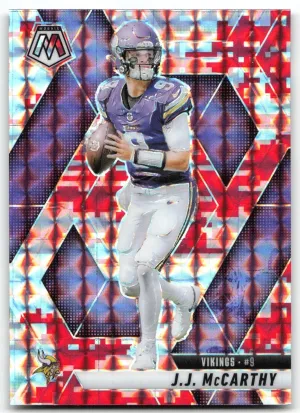 J.J. McCarthy 2025 Panini Mosaic Mosaic Camo Red Minnesota Vikings