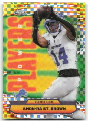 Amon-Ra St. Brown 2025 Topps Chrome Power Players X-Fractor Detroit Lions