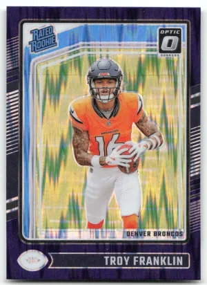Troy Franklin 2024 Donruss Optic Purple Shock Broncos