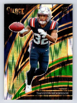 TreVeyon Henderson Patriots 2025 Panini Select Black and Green Prizm Shock